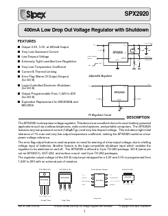 SPX2920 Datasheet PDF Signal Processing Technologies