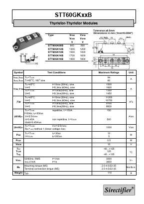 STT60GKXXB Datasheet PDF Sirectifier Electronics