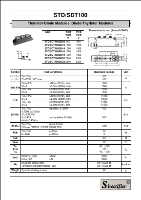 STD100 Datasheet PDF Sirectifier Electronics