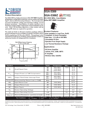 SGA-5389Z Datasheet PDF Sirenza Microdevices => RFMD