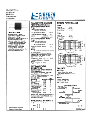FP-504 Datasheet PDF Sirenza Microdevices => RFMD