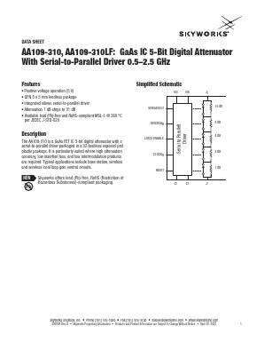 AA109-310LF Datasheet PDF Skyworks Solutions