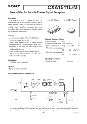 CXA1511L Datasheet PDF Sony Semiconductor