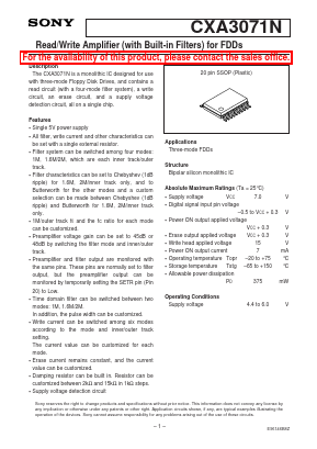 CXA3071N Datasheet PDF Sony Semiconductor