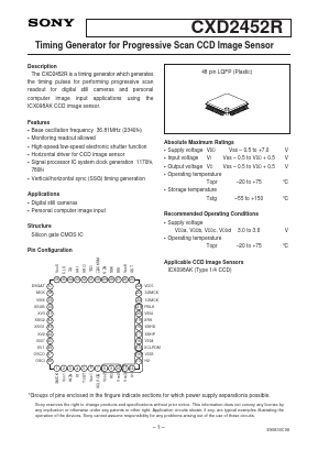 CXD2452R Datasheet PDF Sony Semiconductor