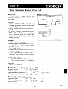 CXD1162P Datasheet PDF Sony Semiconductor