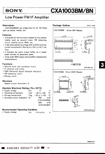 CXA1003BM Datasheet PDF Sony Semiconductor