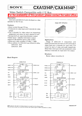 CXA1414P Datasheet PDF Sony Semiconductor