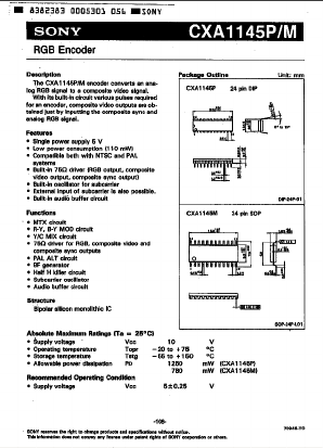 CXA1145M Datasheet PDF Sony Semiconductor