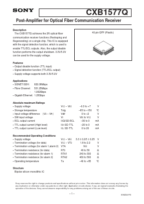 CXB1577Q Datasheet PDF Sony Semiconductor