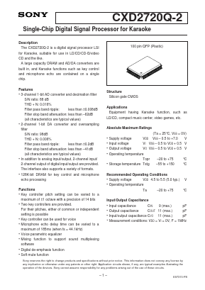 CXD2720Q-2 Datasheet PDF Sony Semiconductor