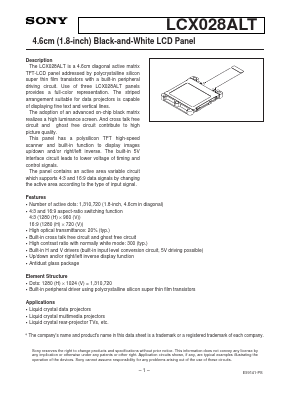 LCX028 Datasheet PDF Sony Semiconductor