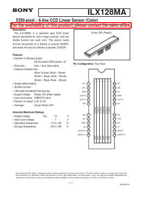 ILX128MA Datasheet PDF Sony Semiconductor