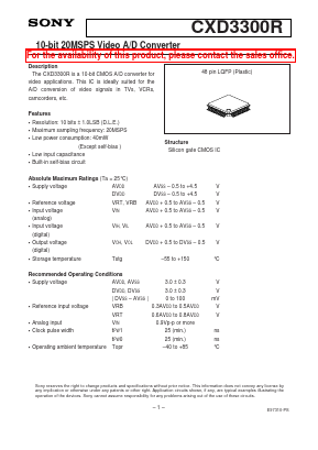 CXD3300R Datasheet PDF Sony Semiconductor