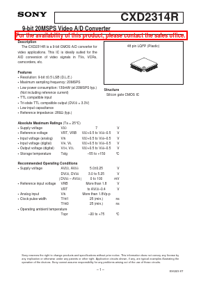 CXD2314R Datasheet PDF Sony Semiconductor