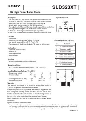 SLD323XT Datasheet PDF Sony Semiconductor