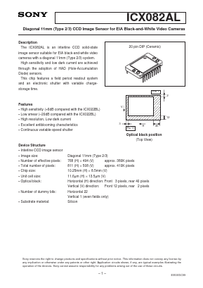 ICX082AL Datasheet PDF Sony Semiconductor