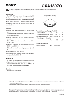CXA1897Q Datasheet PDF Sony Semiconductor