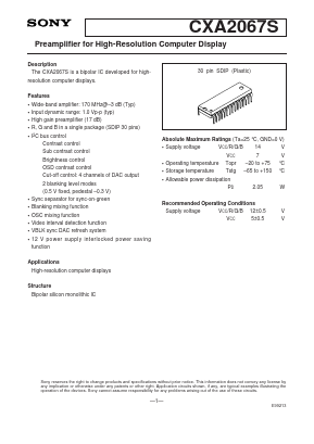 CXA2067S Datasheet PDF Sony Semiconductor