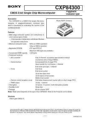 CXP84300 Datasheet PDF Sony Semiconductor