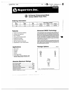 VN0300B Datasheet PDF  Supertex Inc