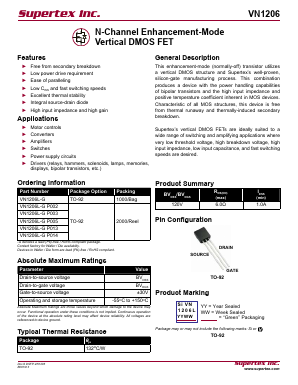 VN1206L-GP013 Datasheet PDF  Supertex Inc