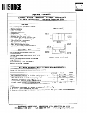 P6SMBJ36A Datasheet PDF Surge Components