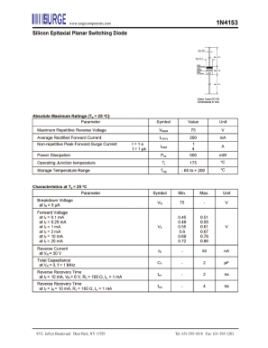1N4153 Datasheet PDF Surge Components