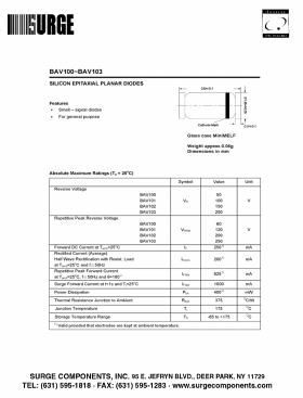 BAV100 Datasheet PDF Surge Components