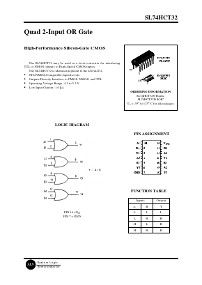 SL74HCT32D Datasheet PDF System Logic Semiconductor
