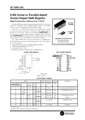SL74HC165 Datasheet PDF System Logic Semiconductor
