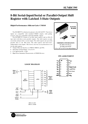 SL74HC595 Datasheet PDF System Logic Semiconductor