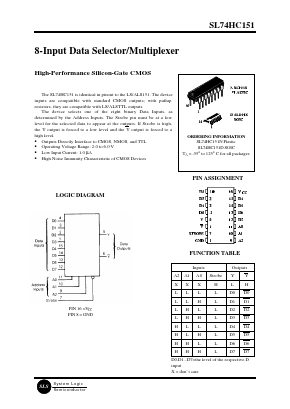 SL74HC151D Datasheet PDF System Logic Semiconductor