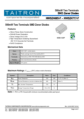 MMSZ4690-F Datasheet PDF TAITRON Components Incorporated
