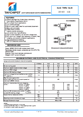 SL43 Datasheet PDF Shenzhen Taychipst Electronic Co., Ltd