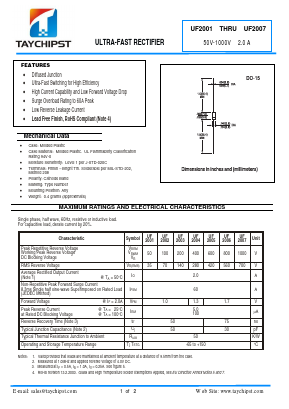 UF2003 Datasheet PDF Shenzhen Taychipst Electronic Co., Ltd
