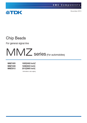 MMZ1005Q120BTDH5 Datasheet PDF TDK Corporation