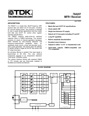 78A207-CP Datasheet PDF TDK Corporation