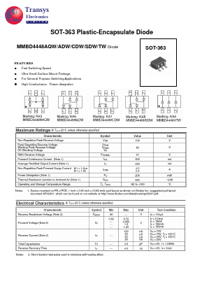 MMBD4448HTW Datasheet PDF Transys Electronics Limited