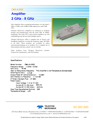 CMA-8-2005 Datasheet PDF Teledyne Technologies Incorporated