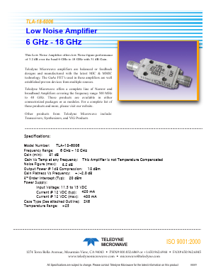 TLA-18-6006 Datasheet PDF Teledyne Technologies Incorporated