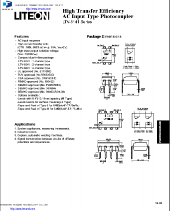 LTV-8241S-TA1 Datasheet PDF Shenzhen Tenand Technology Co., Ltd.