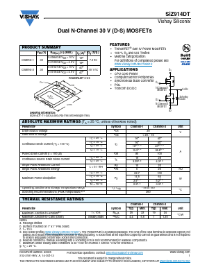 SIZ914DT Datasheet PDF Vishay Telefunken