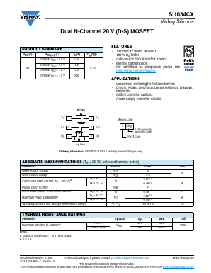 SI1034CX Datasheet PDF Vishay Telefunken