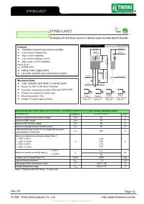 STPS61L45CT Datasheet PDF Thinki Semiconductor Co., Ltd.