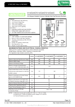 U16C20C Datasheet PDF Thinki Semiconductor Co., Ltd.