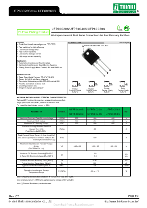 UFP60C10S Datasheet PDF Thinki Semiconductor Co., Ltd.