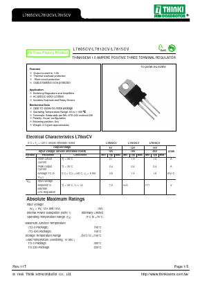L7805CV Datasheet PDF Thinki Semiconductor Co., Ltd.