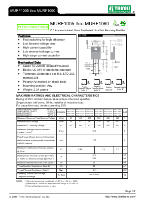 MURF1040D Datasheet PDF Thinki Semiconductor Co., Ltd.