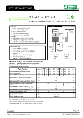 FES16ET Datasheet PDF Thinki Semiconductor Co., Ltd.